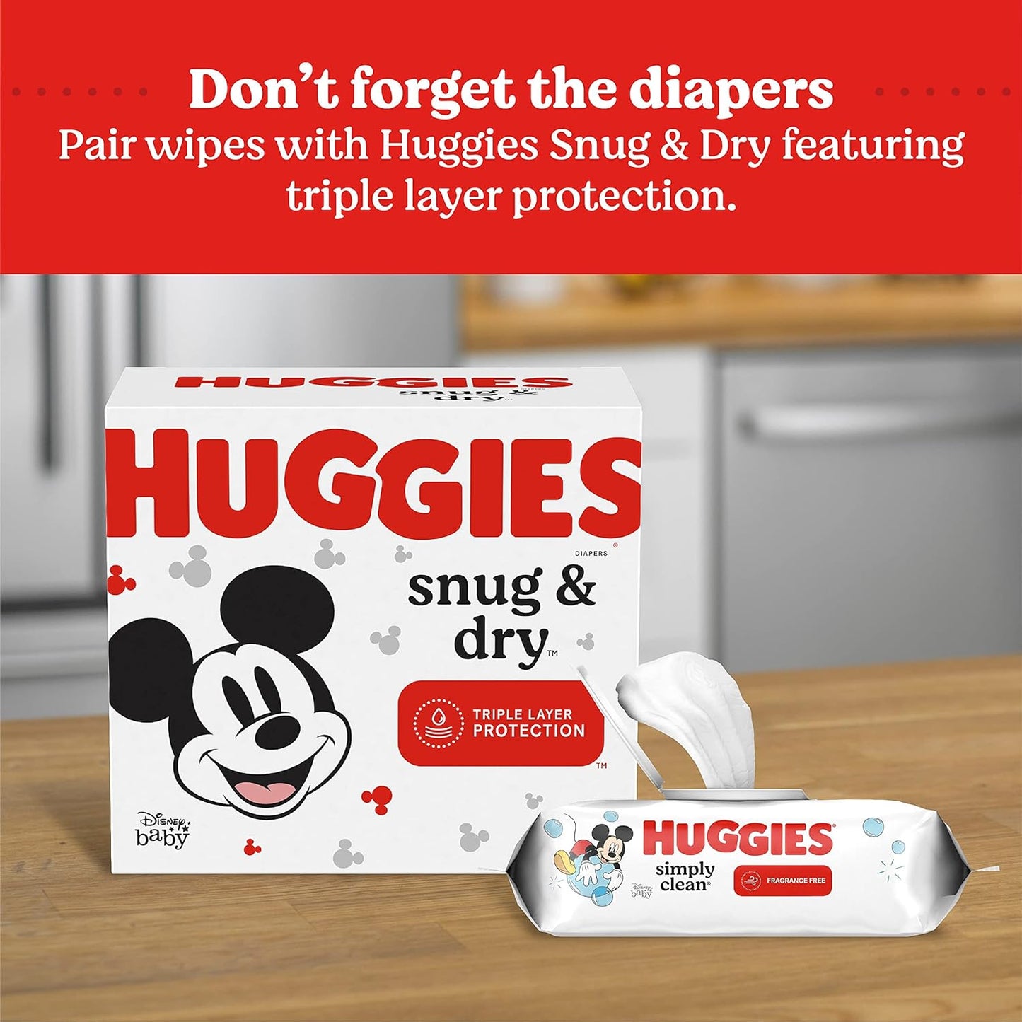 Simply Clean Fragrance-Free Baby Wipes, Unscented Diaper Wipes, 11 Flip-Top Packs (704 Wipes Total)