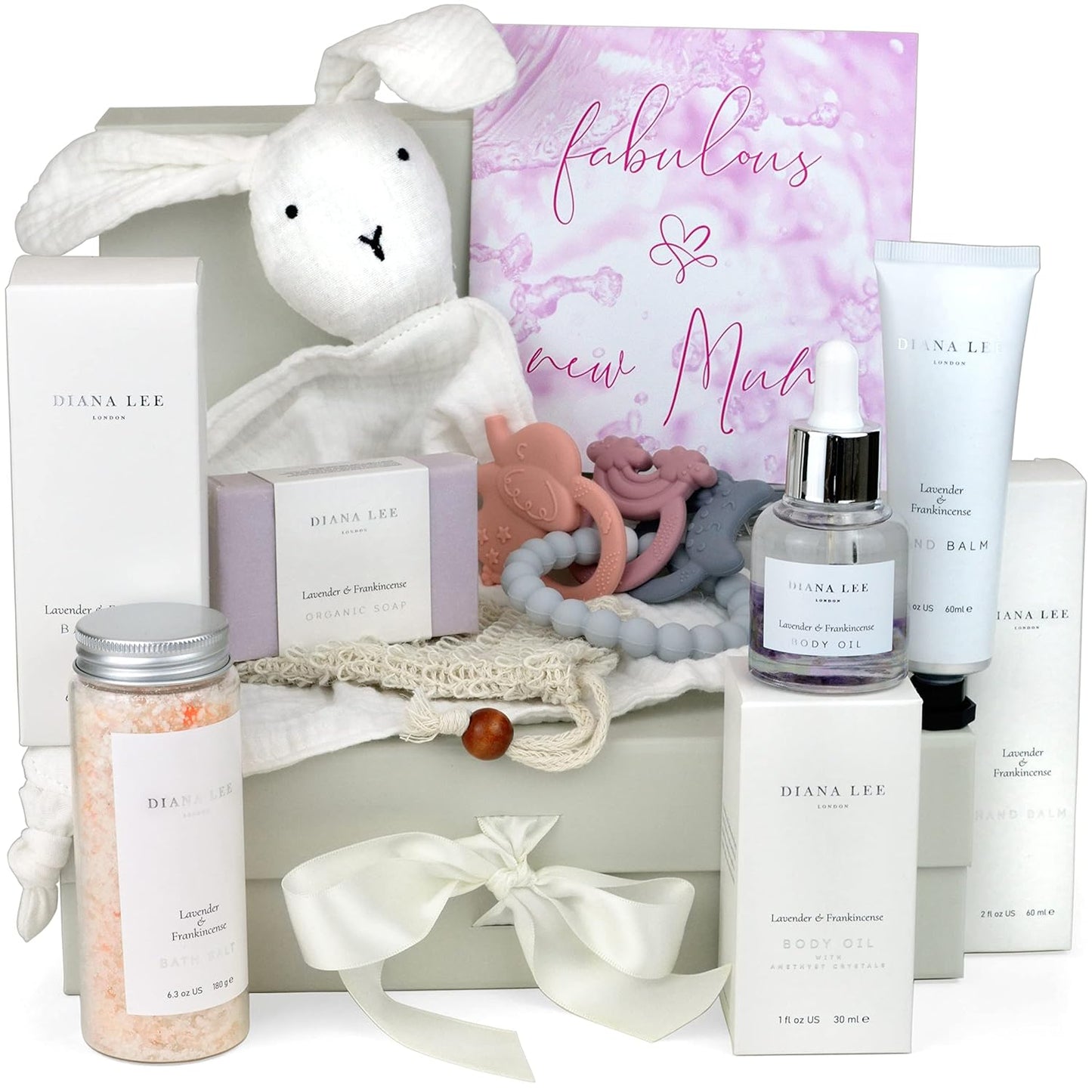 New Mom Gift Basket - 9 Luxury Baby Shower Gifts for Expecting Mommy to Be. Pregnant Moms Postpartum Kit Care Package. Newborn Baby Gift Set with Birthday Spa Gifts for Women.